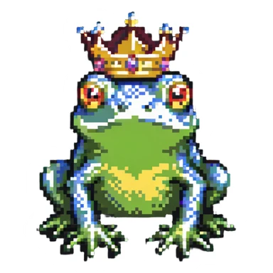 crowned frog sticker