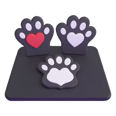 two puppy paws with a white heart on the pad sticker
