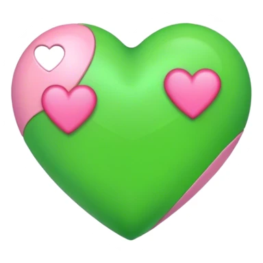 Corazon verde y rosa sticker