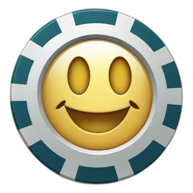 casino chip happy face sticker