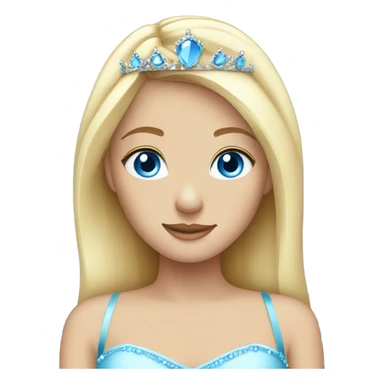Blond girl blue eyes tiara sticker