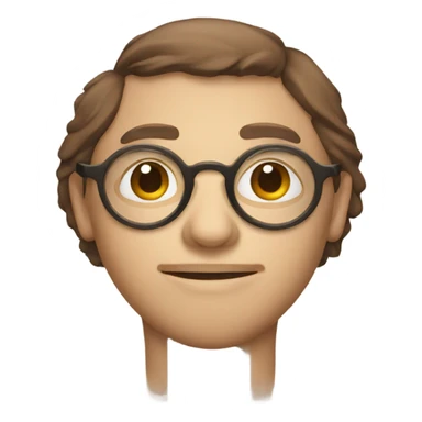 round brown spectacles sticker