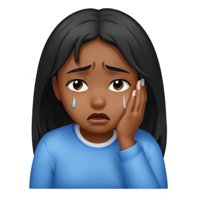 Black girl crying sad  sticker