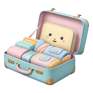 Small cute baby suitcase with baby designs, pastel colors sticker