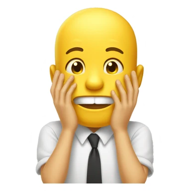 mischievous yellow head rubbing its hands together sticker