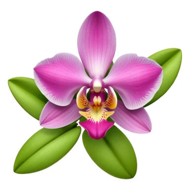 green and pink orchid sticker
