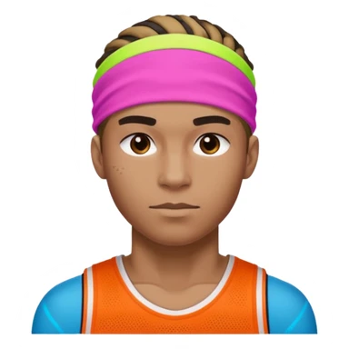 Basketball guy with neon headband sticker