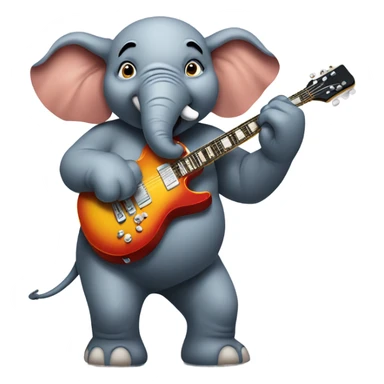 Mean Elephant playing electric guitar sticker