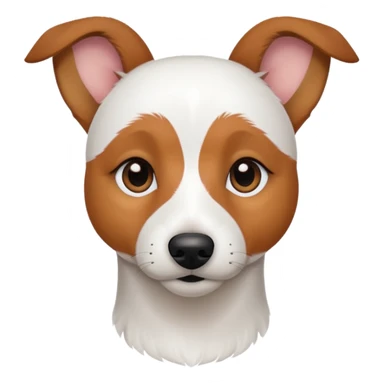a fully white jack russell the size of a kelpie with light brown ears and a light brown patch on one eye sticker