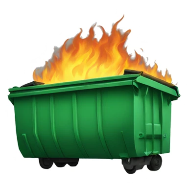 green dumpster on fire sticker
