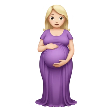 very heavily pregnant overdue lady with large belly  sticker