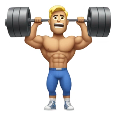 Muscle man lifting car sticker