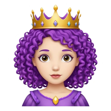princess with purple curly hair sticker