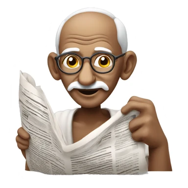 gandhiji reading news paper sticker
