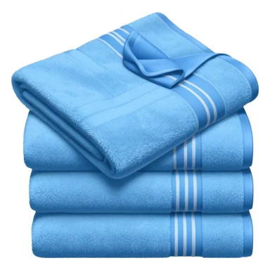 blue hotel room towel sticker
