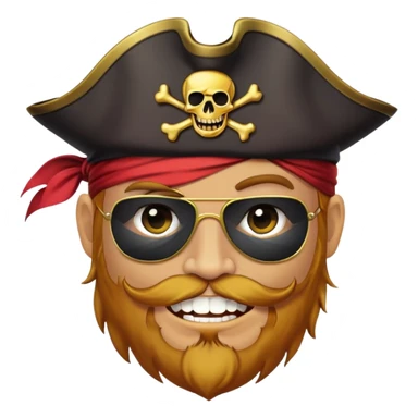 Pirate with golden tooth sticker