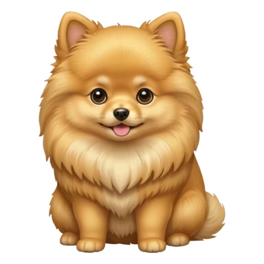 Create a golden pomeranian, all cute and adorable entire  only face and body  sticker