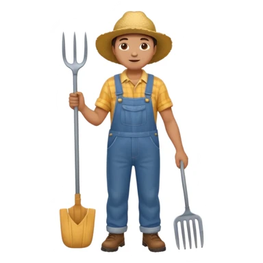 High resolution of  full body farmer sticker