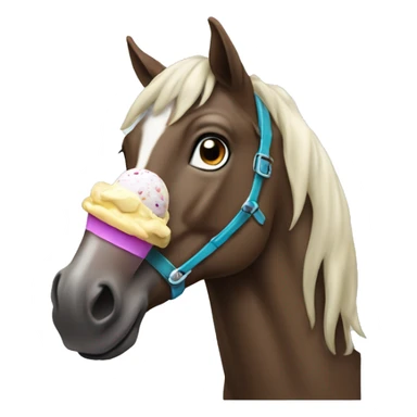 Horse eating ice cream sticker