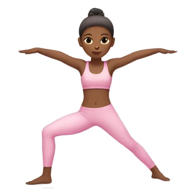 Pink girl doing yoga with light pink outfit sticker