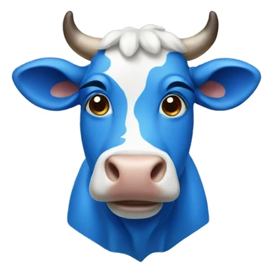 Blue cow sticker
