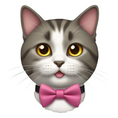Cat wearing a bow sticker