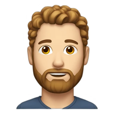 White man with brown hair and beard with tunnel earrings and glass sticker