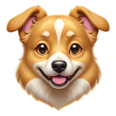 Cinematic Comical Domestic Dog Portrait Emoji, Head tilted dramatically with an exaggeratedly amused expression, featuring a striking coat with a playful glimmer and wide, expressive eyes brimming with humorous disbelief, Simplified yet hilariously expressive features, highly detailed, glowing with a slightly sassy glow, high shine, dramatic yet playful, stylized with an air of cheeky mischief, soft glowing outline, capturing the essence of a spirited and over-the-top dog that looks ready to side-eye its way into internet fame instantly! sticker