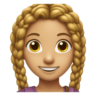 smiling girl with long braids sticker