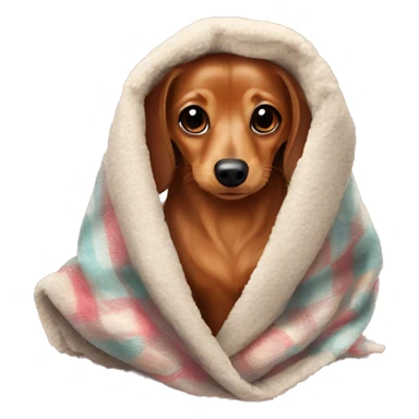 Spitz  dachshund in cozy blanket k sticker