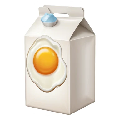 milk carton with egg picture sticker