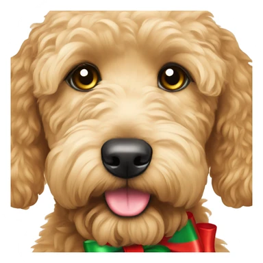 goldendoodle with christmas bow tie sticker
