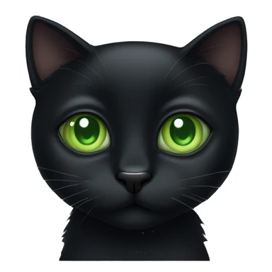 Cute black cat with green eyes  sticker
