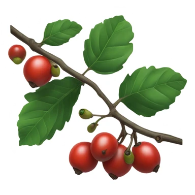 Ripe guarana berries on branch sticker