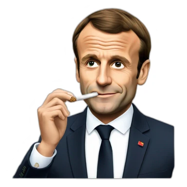 Emmanuel Macron smoking cannabis sticker