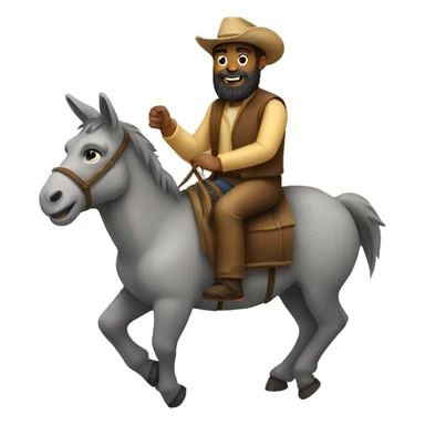 Man with beard riding donkey sticker