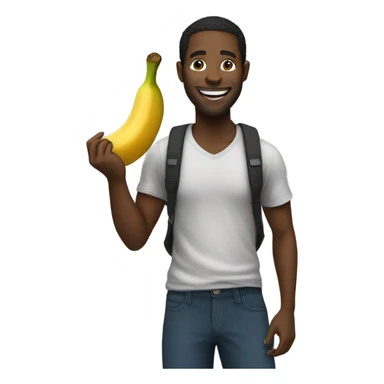Black man holding banana sticker