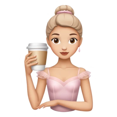 bailarina con la cara de tu taza de café sticker