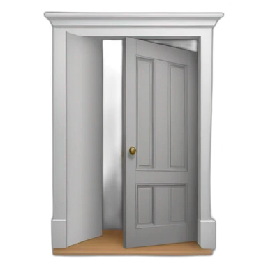 open door wood color gray perpective sticker