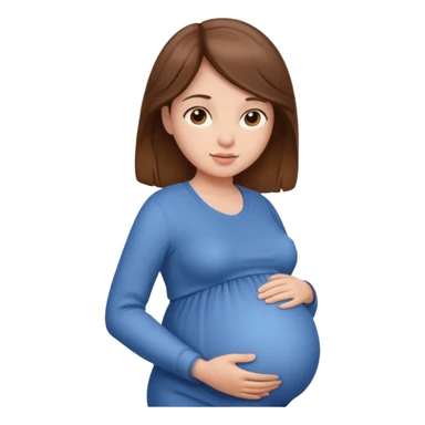 
Girl preganant brown hair  sticker