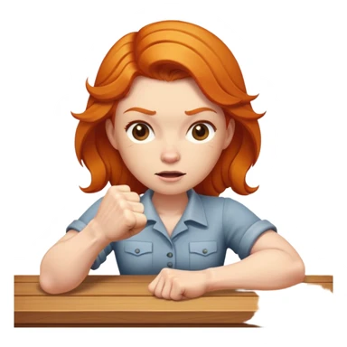 ginger woman banging fist on table sticker
