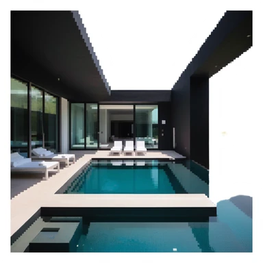 luxury villa with indoor pool, contemporary design sticker
