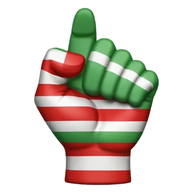 This fist emoji ✊ but instead of yellow it’s the three Italian flag colors. Don’t change anything about the fist shape or shading, just the 3 colors striped  sticker