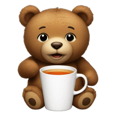 Teddy bear from ted the movie drinking tea sticker