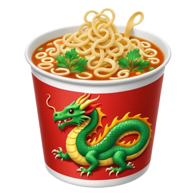 Pot Noodle Sweet & Sour (with a dragon image drawn on it) sticker