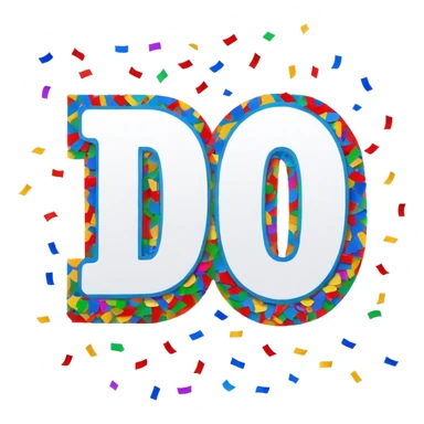 The word Dakota surrounded by confetti for 20 birthday sticker