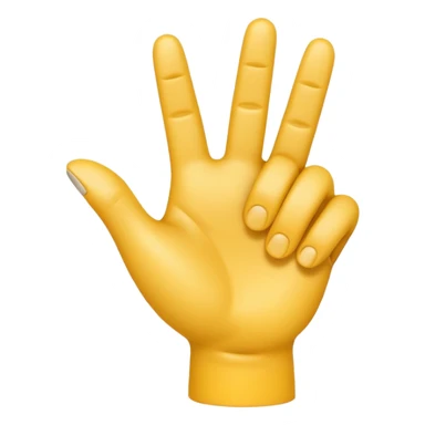 A 3D emoji in iOS emoji aesthetic style of a hand making a trigger-like gesture, with the index finger extended forward and the thumb raised upward, other fingers folded, clean white background, glossy and smooth Apple-style design

 sticker