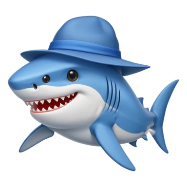 Shark wearing a hat  sticker
