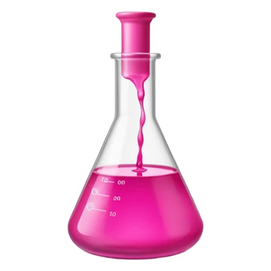 Miniatura de un frasco de laboratorio o un tubo de ensayo elegante con un líquido rosa vibrante, sobre una superficie de mármol. Iluminación de estudio. Estilo sofisticado sticker