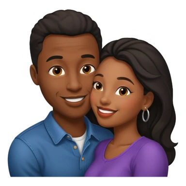 black boyfriend kissing black girl sticker